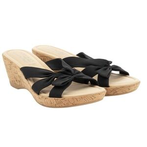 Strappy Tuscany Black Cork Style‎ Wedge Heels Made in Italy Size 6.5